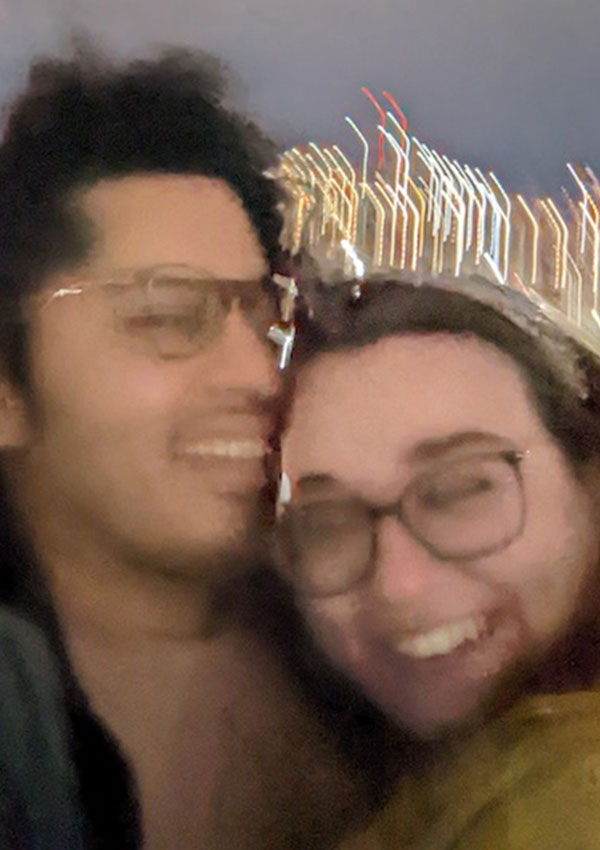 Daisy and Leo Drunk at the hotel rooftop